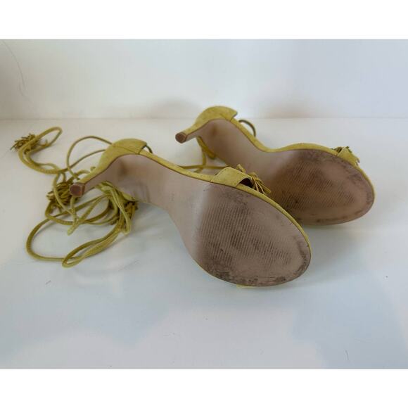 Steve Madden Womens size 8 yellow Sassey lace up heels - Picture 5 of 8